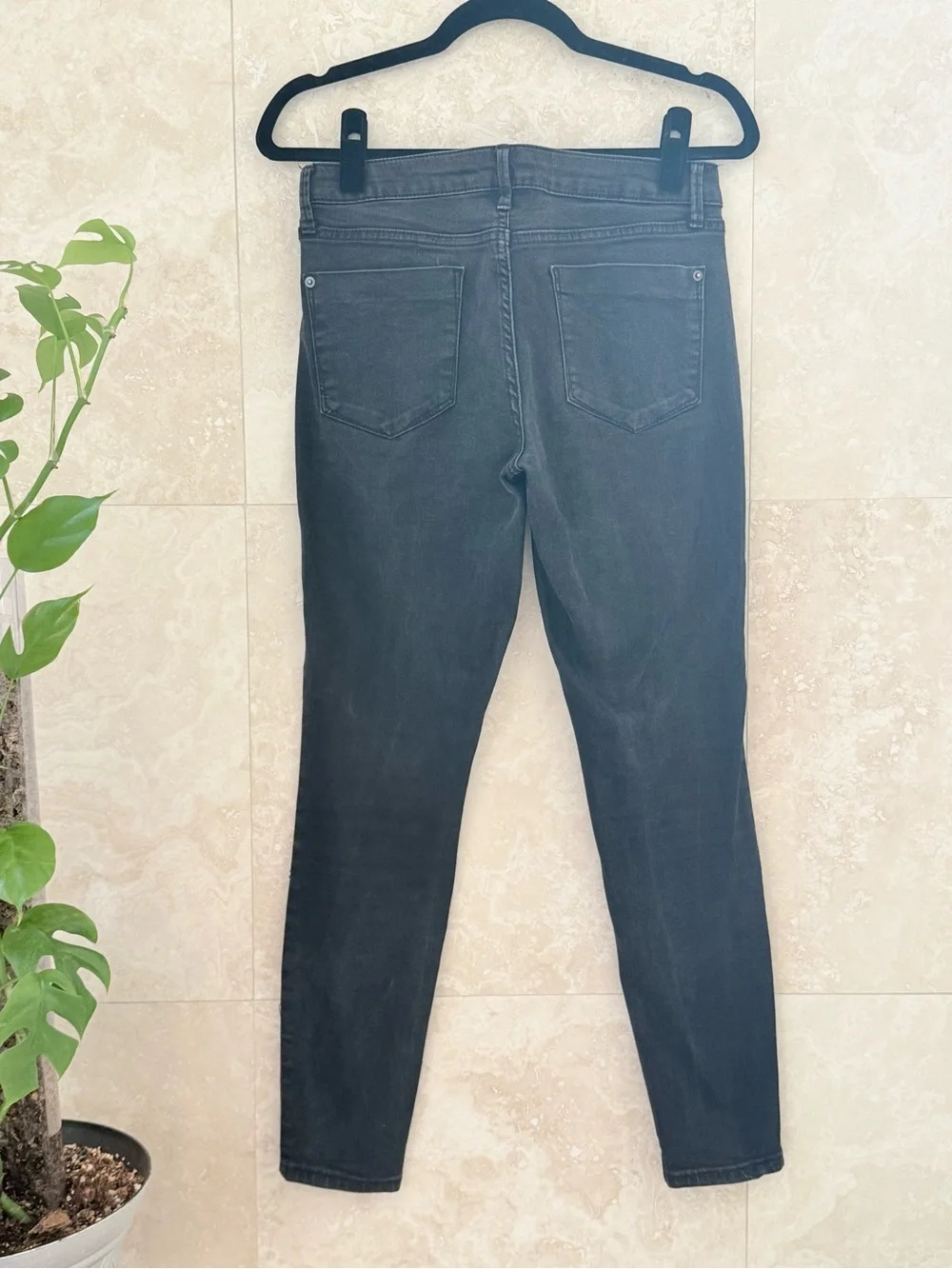 JustFab Skinny Jeans Charcoal Grey Size 27 Stretch Denim EUC